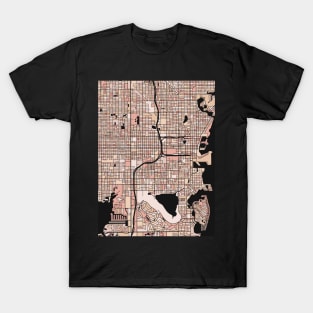 St. Petersburg Map Pattern in Soft Pink Pastels T-Shirt